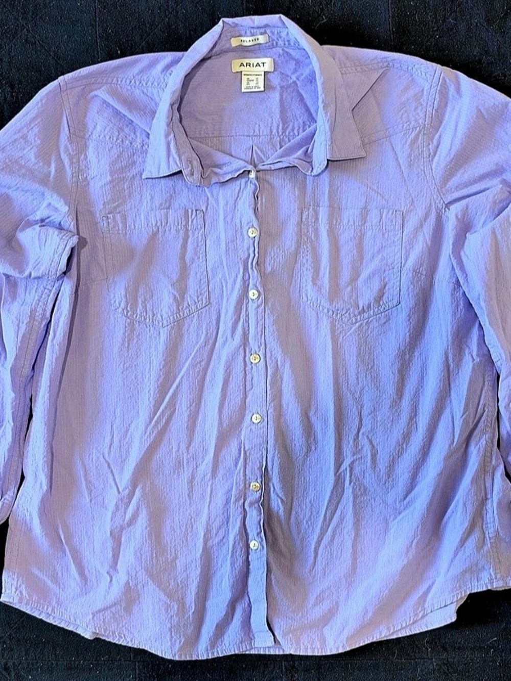 Ariat Relaxed Women's Button Down Shirt in Purple XL Like New